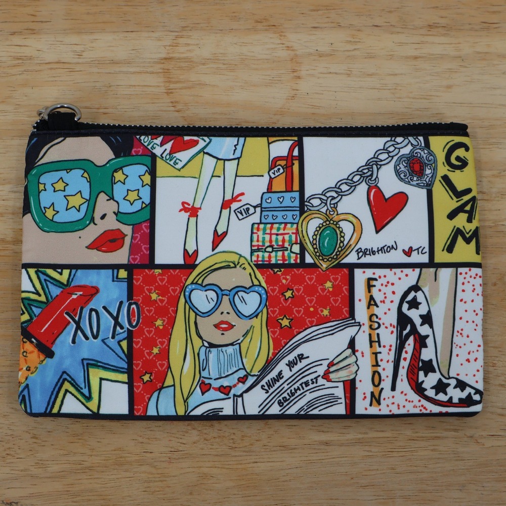 Brighton Glam Girl Pouch Bag Womens 8.5 x 5.5 Pop Art Comic Fashion Y2K Travel